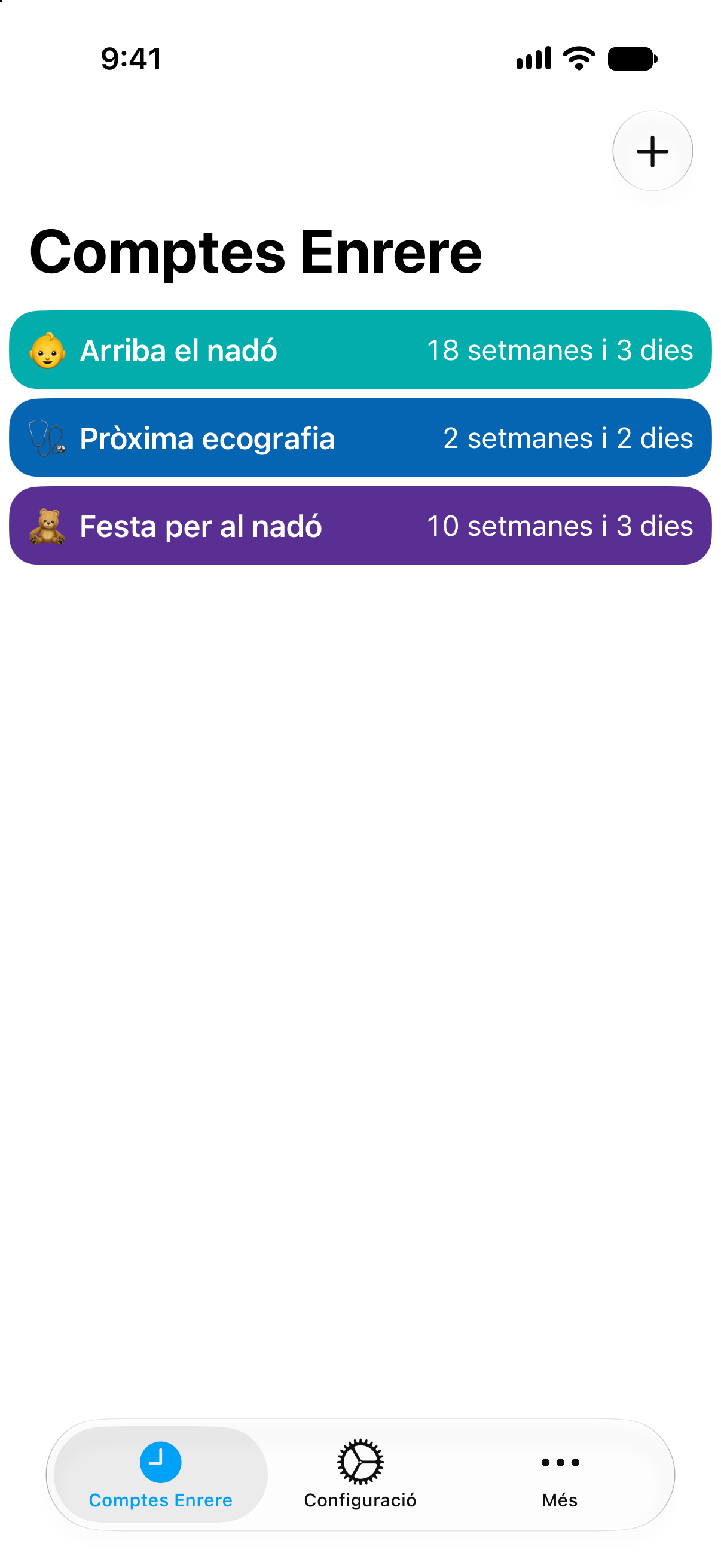 Comptes enrere d’embaràs a Comptes Enrere amb les setmanes i els dies que falten perquè arribi el nadó.