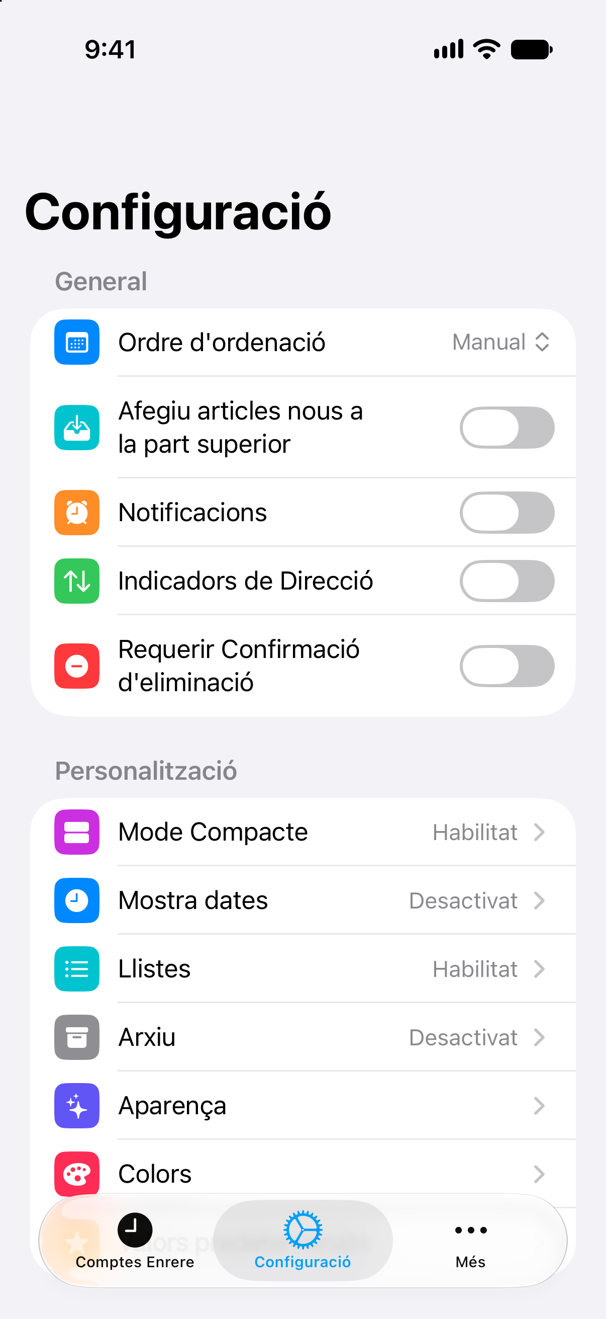 Configuració de Comptes Enrere amb accés a Pro de per vida.