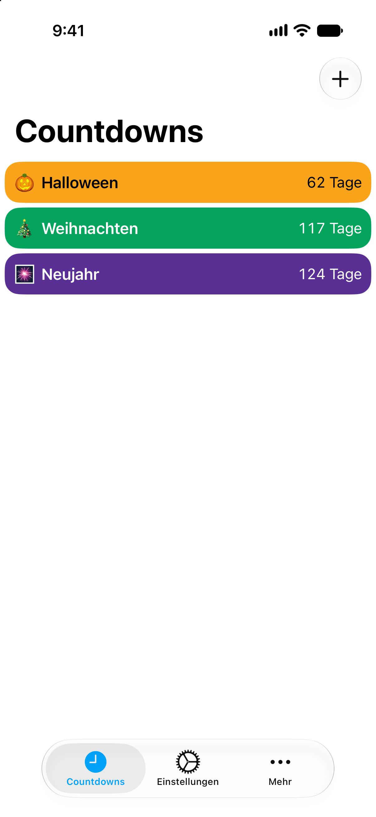 Bunte Feiertags-Countdowns in Countdowns.