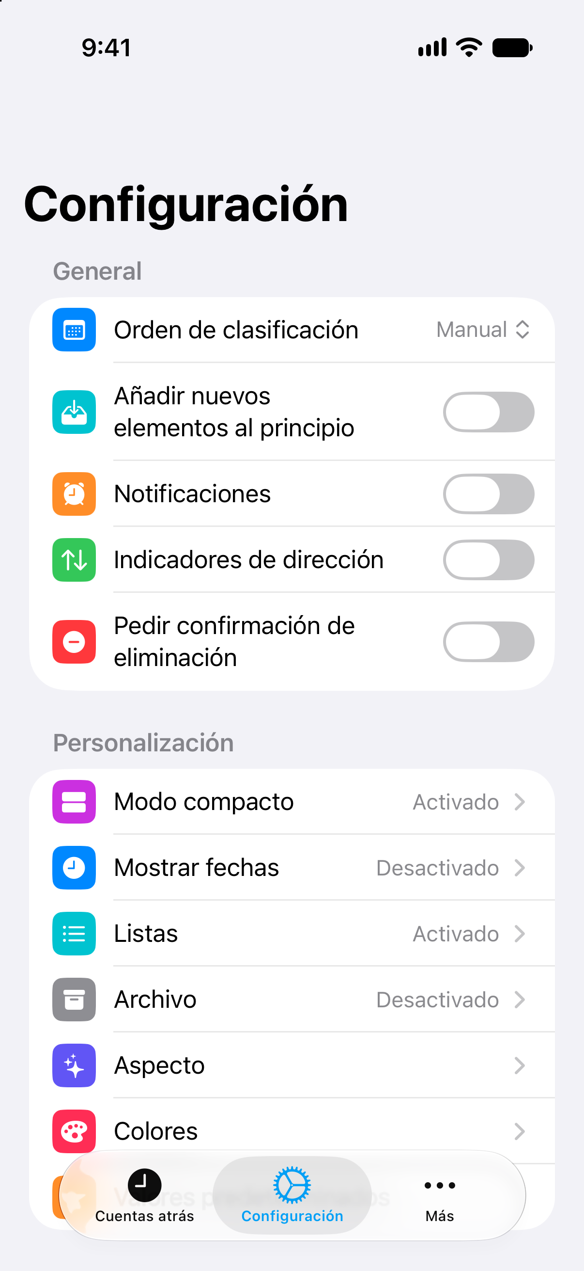 Ajustes de Cuentas atrás con acceso a Pro de por vida.