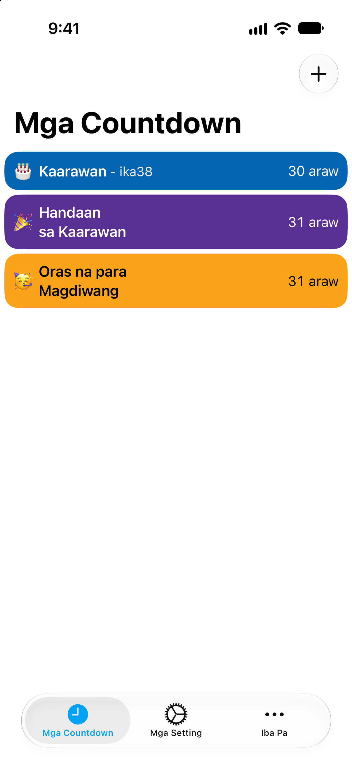 Bilang Paurong — Bilang paurong sa kaarawan. Detalyadong listahan ng mga bilang paurong at natitirang oras.