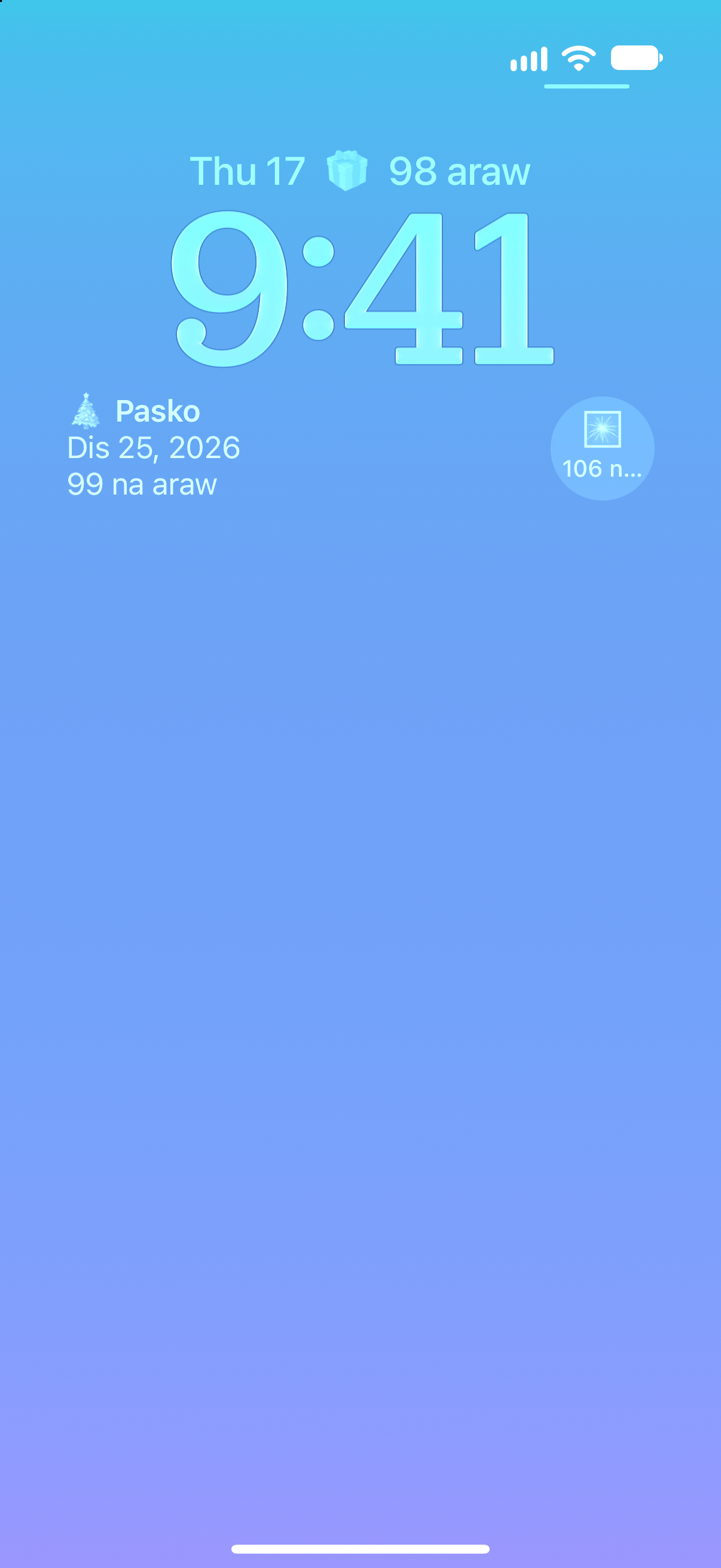 Bilang Paurong — Bilang paurong sa Pasko. Mga widget sa Lock Screen para sa paparating na kaganapan.