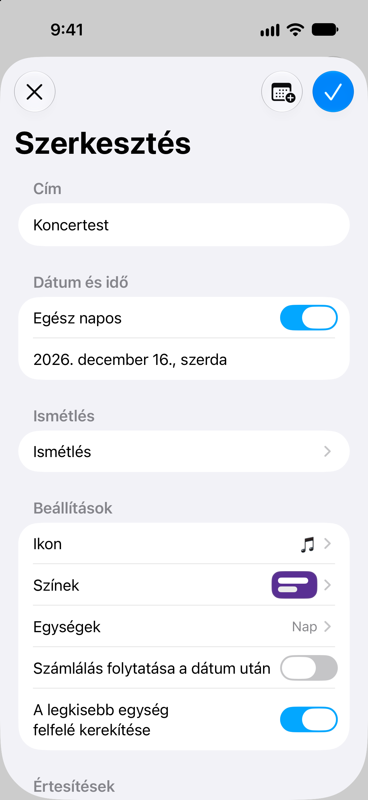 Visszaszámlálók — Visszaszámlálás az eseményig. A visszaszámláló nevének, dátumának és beállításainak szerkesztése.