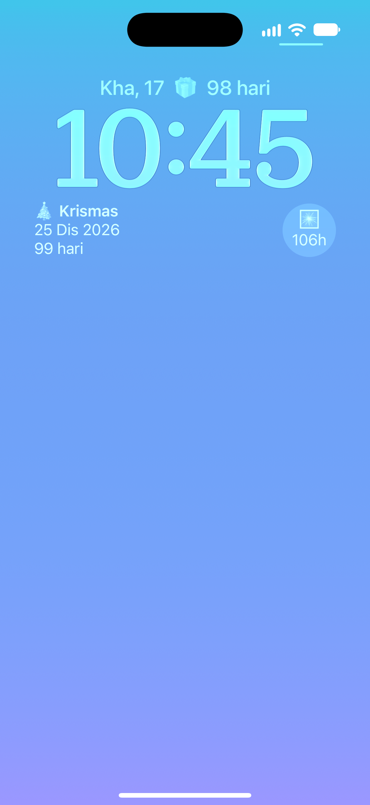 Kiraan Detik — Kiraan detik Krismas. Widget Skrin Kunci dengan acara akan datang.