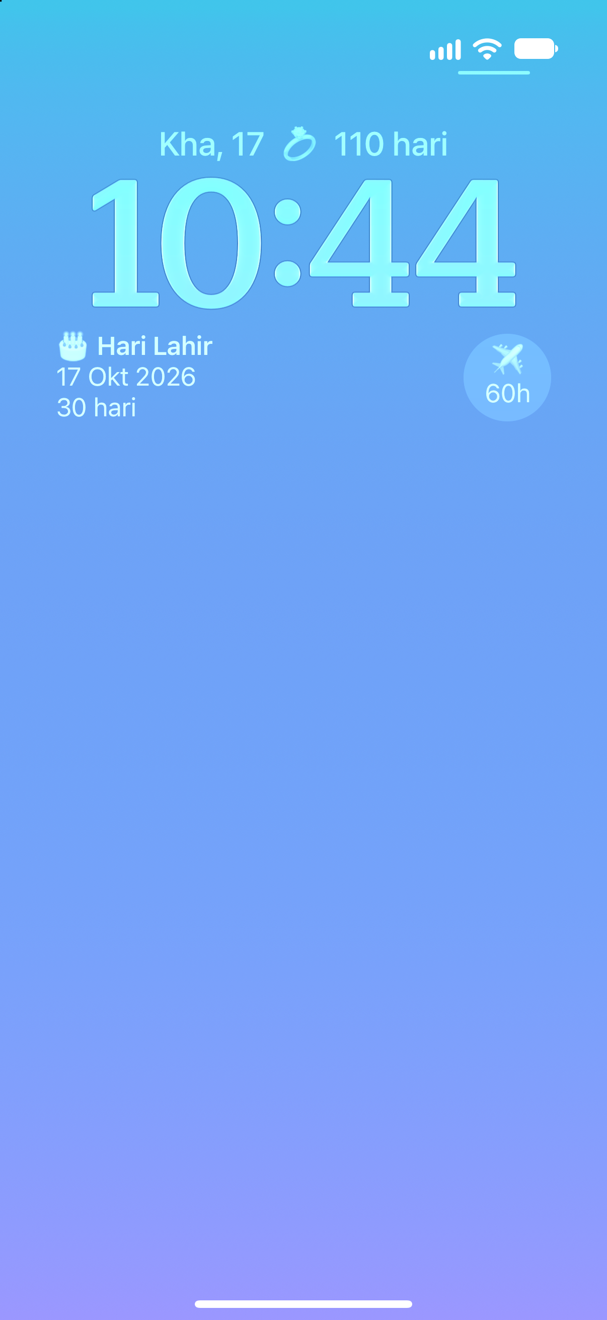 Kiraan Detik — Widget Skrin Kunci dengan acara akan datang.